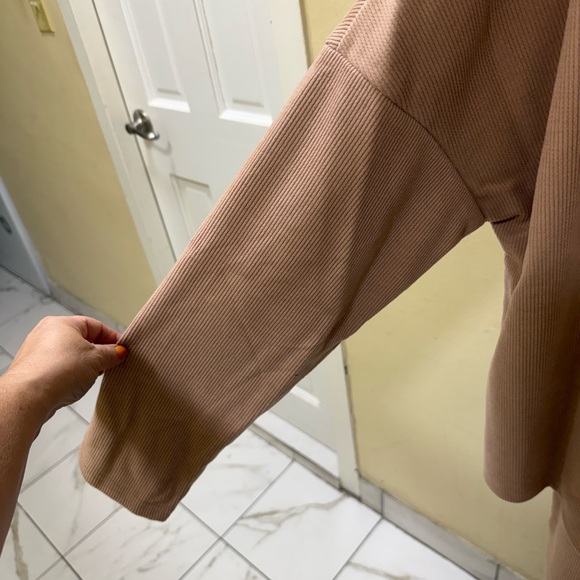 Women's Tan Sweater with Leopard Print Tie 2 piece set - Picture 6 of 11